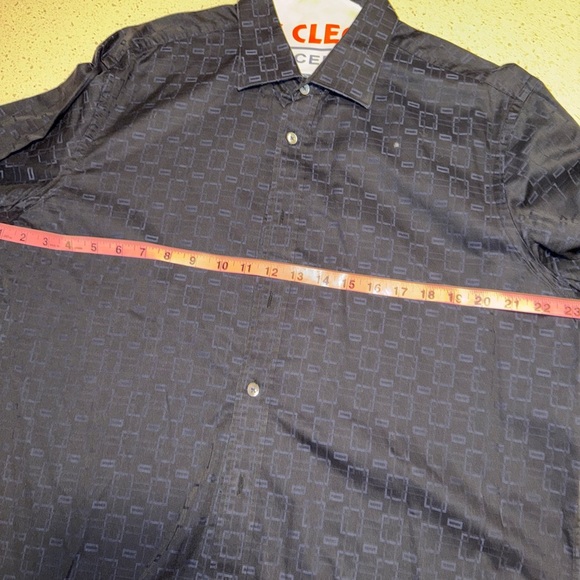 Bugatchi Men’s Large Shaped Fit Dark Navy/Blue Geometric Shapes Dress Shirt - Picture 6 of 12